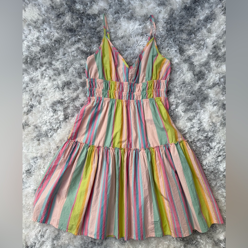 Rails Carmen Guava Stripe Midi Dress Size XS - Preloved (Excellent)